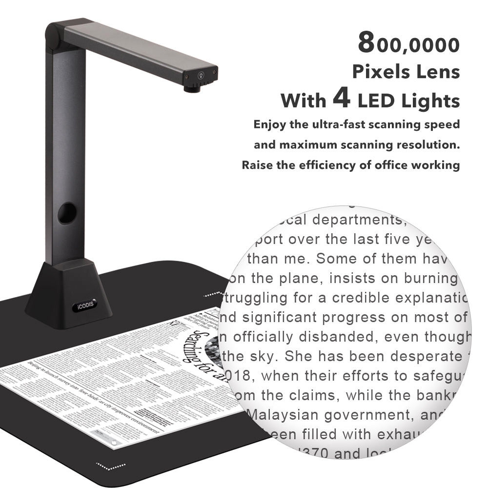 MegaScan Pro X3 | OCR A3 Multi Page PDF Document Camera Scanner